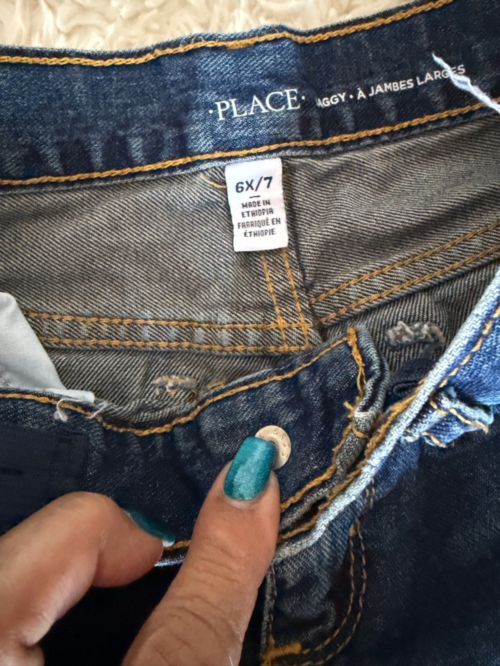 Multiple wide leg girls jeans.